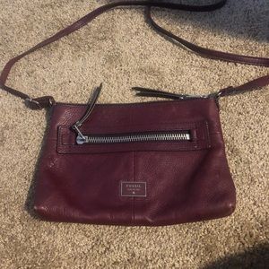 Fossil brand burgundy crossbody bag.